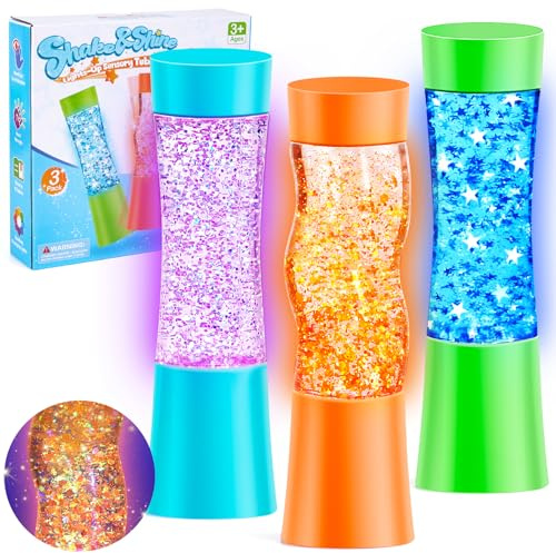 NYOBABE Juguetes Sensoriales Luminosa para Niños, Hogar, Colegio, 3+ | Botellas Sensoriales, Lumière Changeant en 7 Couleurs, Anti-stress, Adapté à l'autisme, PVC écologique