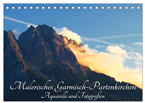 Malerisches Garmisch Partenkirchen - Aquarelle und Fotografien (Tischkalender 2025 DIN A5 quer), CALVENDO Monatskalender