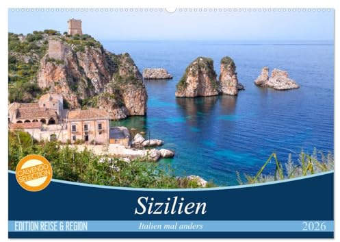 Sizilien - Italien mal anders (Wandkalender 2026 DIN A2 quer), CALVENDO Monatskalender: Eine traumhafte Fotoreise durch das andere Italien - das sonnige Sizilien (CALVENDO Orte)