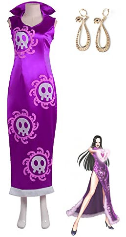 NVRUCS Costume Cosplay Anime One Piece Boa Hancock Vestito Cheongsam Gonna Abiti Halloween Party Uniform (X-Large)