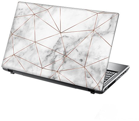 TaylorHe 15.6 inch 15 inch Laptop Skin Vinyl Decal with Colorful Patterns and Leather Effect Laminate MADE IN England Marble Texture Metal