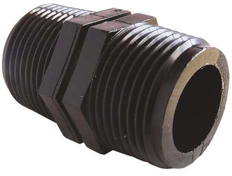 SOMATHERM FOR YOU, Raccord plastique à visser MM20/27 pour tuyaux d'alimentation de lave-linge, mâle/mâle, empreinte 6 pans, étanchéité par joint plat, pression max 4 bars