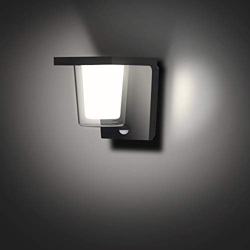 FLORNIA LED Outdoor Wall Light with Motion Sensor, Outside Wall Light Main Powered with PIR, External Garden Weatherproof Aluminium Lamp (900LM 13.5W 4000K IP44)