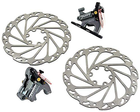 Juin Tech F1 Hydraulic Flat Mount Road CX Disc Brake Set 160mm with Rotor,Gray, JT1907