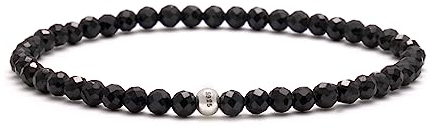 BERGERLIN Turmalin Armband echt mit 925 Sterling Silberperle - facettierte Perlen - Größe L