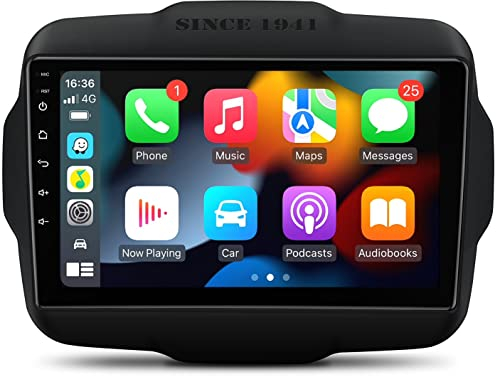 XTRONS Octa Core Android 13 Car Stereo 9 Auto Player GPS Navigation Built-in 4G Wireless Car Play Android Auto DSP RDS Radio A2DP Bluetooth Support AHD Camera DVR DAB+ for Jeep Renegade 2015-2020