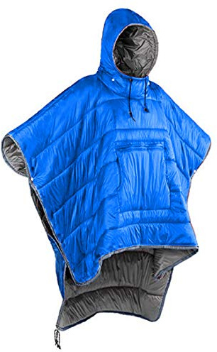 Gaorui Winter Poncho Mantel Outdoor Camping Wärme kleine Steppdecke wasserabweisend Schlafsack Mantel Cape mit Hut für Erwachsene Männer Frauen