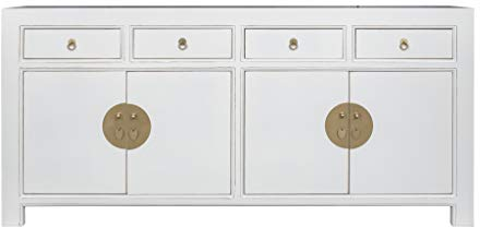 Fine Asianliving Chinesisches Sideboard Kommode Schneeweiß - Orientique Sammlung B180xT40xH85cm China Chinesische Kommode chinesischer Schränke China Möbel Orientalischer Asiatischer