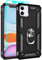 Yiakeng iPhone 11 Phone Case, iPhone 11 Case With Screen Protector, Silicone Shockproof Military Grade Protective Phone Cover with Ring Kickstand for iPhone 11 (Black)