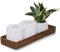 CELEZAR Rattan Toilet Tank Basket Guest Towel Holder for Serving Organizing Bread Shelves 17'' x 6'' x 2'' Bathroom Counter and Storage Decorative Wicker Tray (17 x 6 x 2 inches, Dark Brown)