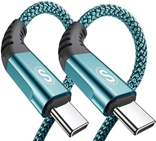 Cable USB tipo C 5A [2 unidades de 2 m] de carga rápida para Huawei Mate 30 P30 P20 P10 Pro Mate20 Lite Mate10 Mate9 P9 Plus M6 M5 Pro Nova4 Nova5 Pro Nova2 Plus, Huawei Supercharge (2m, verde)