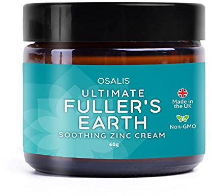 Osalis Fullers Earth Zinc Oxide Cream, 60 g (Pack of 1) – Mineral Rich Skincare for Sensitive Skin, Moisture Support, Scalp and Body Care, Multipurpose Topical Cream