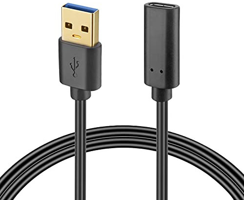 WILLIZTER Type C 3.1 Female to USB Male Cable 3ft 5Gbps USB 3.0 A Male to Type C Female Gold Plated Connector Converter Compatible with iPhone 11 12 Mini Pro Max XR iPad 8 Samsung Galaxy