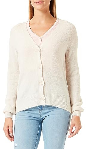 ICHI IHKAMARA CA3-20116948 Damen Strickjacke Cardigan Fein-Strick, Größe:XL, Farbe:Cloud Dancer (114201)