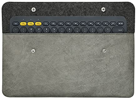 kwmobile Tastatur Tasche kompatibel mit Magic Keyboard/Logitech K380 / MX Keys Mini - Keyboard Case Sleeve in Papier Optik - Hülle in Grau