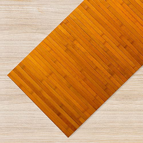 IlGruppone Tappeto Passatoia in Vero Bamboo Tappeto Cucina Ingresso in Legno Antiscivolo Aderente Lavabile E Antimacchia Adattabile alla Vostra Misura - Oro