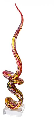GILDE GLAS art große Deko Skulptur XXL - handgefertigt aus Glas - Geschenk für Frauen Weihnachten Geburtstag - Höhe 80 cm