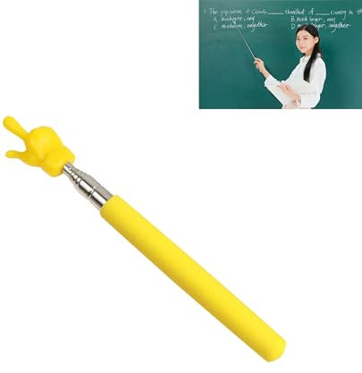 MOFALA Puntero telescópico para profesores, barra de demostración en el aula, pantalla gGuide, puntero retráctil para enseñanza escolar, presentación de conferencias, instrucción de objetos (Amarillo)