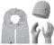 Rock Creek Winter Mütze mit Bommel Schal Set Geschenkset Wintermütze Winterschal Winterhandschuhe Herrenmütze Damenmütze U-104 Grau Einheitsgröße