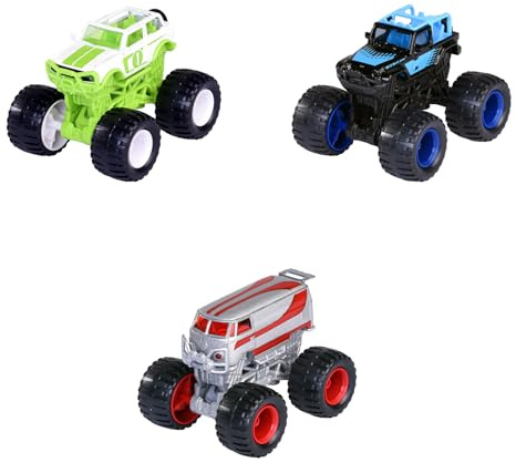 Majorette - Monster Rockerz (1 Auto, 7,5 cm) - Spielzeugauto der Monstertrucks Limited Edition 10 aus Metall mit Freilauf & Lenkfunktion, zufällige Auswahl aus 3 Autos, für Kinder ab 3 Jahre