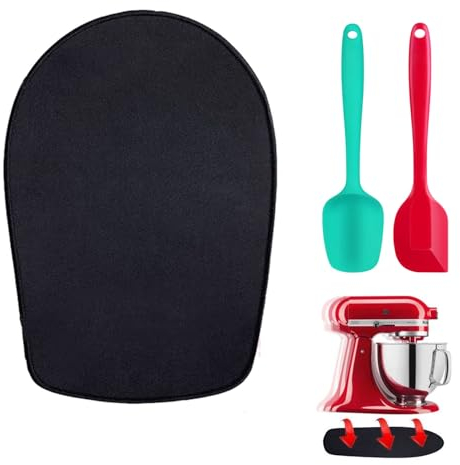 Oudizz Kitchen Appliance Sliding Mats for KitchenAid Stand Mixer and 2 Silicone Spatulas for Cooking - Sliding Mats Compatible with 4.5-5 Qt Tilt-Head Stand Mixer