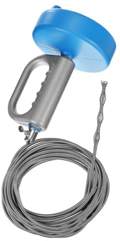 sourcing map Drain Augers 49 Ft Stainless Steel Flexible Plumbing Auger Hair Drain Cleaner Tool Toilet Auger Clog Remover Tool for Kitchen Bathroom Shower Sink Toilet Bathtub, Blue