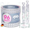 EinsSein 96x Seifenblasen Hochzeit Herzgläschen Schön, DASS Du da bist rosa-grün Set mit Aufkleber Set weiss Gastgeschenke für die Hochzeit, Taufe - Hochzeitsseifenblasen mit Freudentränen kombinieren