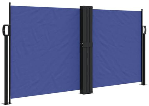 vidaXL Seitenmarkise, Sichtschutz Ausziehbar, Windschutz Sonnenschutz für Garten Balkon Terrasse, Seitenrollo Seitenwandmarkise, Blau 120x600cm
