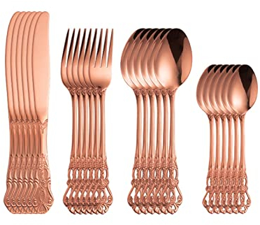 24 pièces/ensemble couverts en acier inoxydable vaisselle couverts de Table dorés 24 pièces vaisselle de cuisine cuillères fourchettes accessoires de cuisine