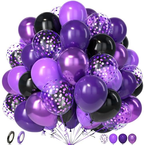 Unisun Palloncini Viola Metallizzato, 50 Pezzi, Compleanno, Matrimonio, Mascherata, Laurea, Decorazione