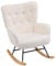 HollyHOME Schaukelsessel Wohnzimmer Schaukelstuhl Teddy Sessel Wohnzimmer Relaxsessel, Ohrensessel Loungesessel Lesesessel Sessel Schlafzimmer, Beige