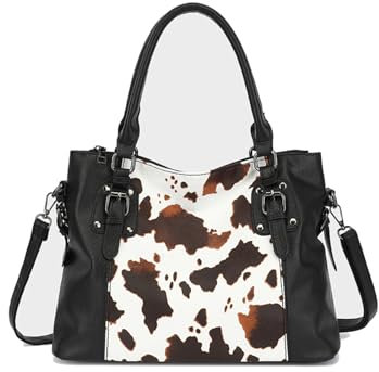 Aileese Damen-Handtaschen, weiches Leder, Retro-/Vintage-Designer-Griff oben, lässige Tasche, Damen-Schultertaschen, Stil 2, schwarze Kuh, 13 inches