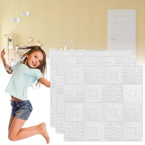 HAILMGAY Selbstklebende Paneele Wand Zum Abziehen Und Aufkleben, Wandverkleidung Stein Styropor, Antikollisions-Wandtapete 3D, Faux-Ziegelstein-Steinschaum-Deckenpaneele Selbstklebend,50pcs