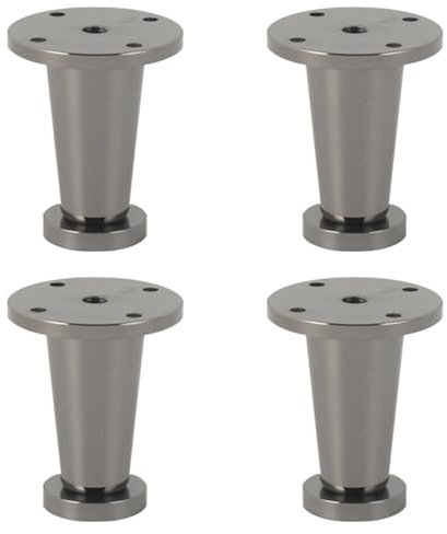 YJRZYQKXKL Patas de Armario de Cocina Gris, 4 Piezas Pies de Muebles Regulable Patas para Armarios cónicas 6-30cm Patas para Muebles Aleación de Aluminio | Acabado Anodizada | Patas de Sofá-6cm/2.4