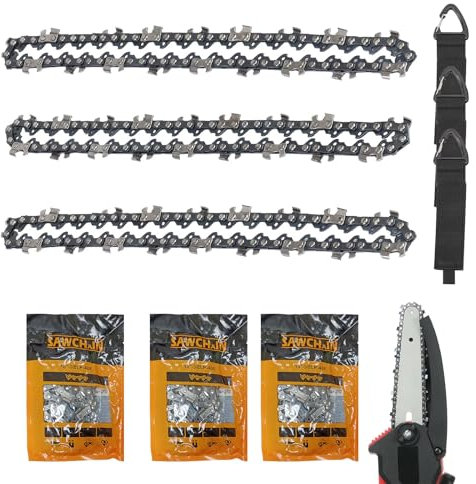 3er Pack 10Zoll Sägeketten,3/8LP 18.5cm Sägekette,40 Antriebsglieder Kettensäge Kette,Mini kettensäge,Kompatibel mit Makita, Bosch, Einhell, Oregon, Husqvarna, Dolmar und mehr