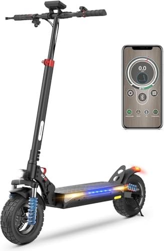 iScooter Electric Scooters Adult, iX3/iX4 Fast Electric Scooter 10 Off-road Tires with 4 Shock Absorbers Foldable E Scooter, 40-45km Range,3 Speed Modes,LCD Display,Dual Braking System