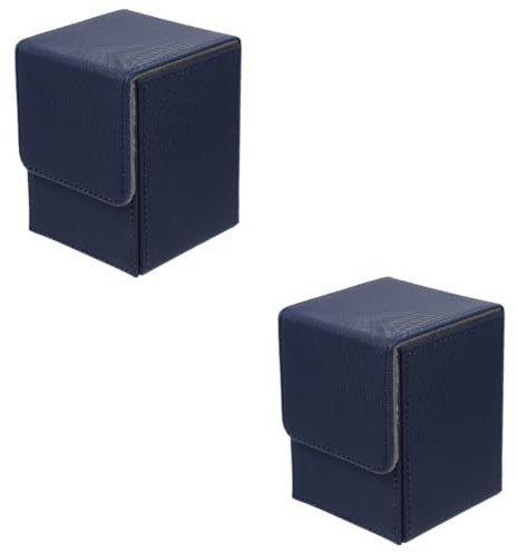 KOMBIUDA 2 Stücke Box Karte Lagerung Box Für Home Pu Leder Fall Spielkarte Kompakte Tragbare Sicher Material