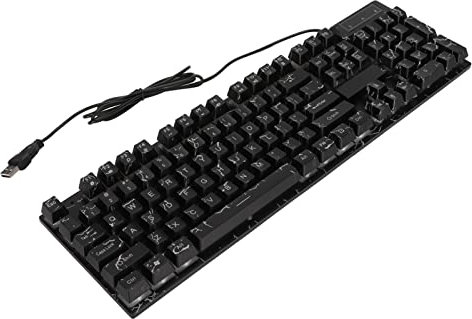Plyisty Clavier de Jeu Mécanique Filaire USB, 104 Touches RVB, éclairage coloré, Clavier Mécanique Portable avec Touches Suspendues pour Ordinateur PC Gamer