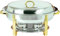 Vnook Chafing Dish Ovale in Acciaio Inossidabile da 6 Litri, Set di Scaldavivande E Scaldavivande for Buffet con Teglia for Cibo, Teglia for Acqua, Telaio, Coperchio E Porta-combustibile(Gold)