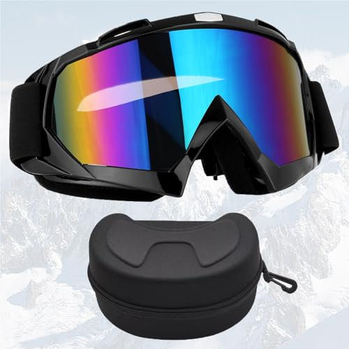FISH DRAGATE ski motocross motorcycle goggles,skibrille für brillenträger,motocross brille,motorradbrille,crossbrille,ski goggles,brille mit schützendem brillenetui,für outdoor-sportarten, skifahren u