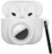 kwmobile 2-in1 Hülle kompatibel mit Apple AirPods 3 und AirTag - Kopfhörer Case - Weiches Silikon Cover - Schutzhülle mit Karabiner - Weiß
