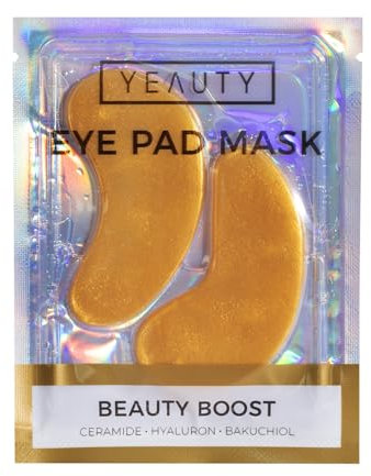 YEAUTY BEAUTY BOOST EYE PAD MASK, die superweichen Augenpads mit dem luxuriösen Anti-Aging Serum aus Ceramide, Hyaluron und Bakuchiol reduziert Augenringe und glättet die Augenpartie - 1 Pack