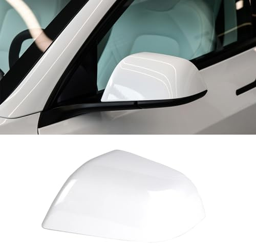 TTCR-II Side Mirror Cover Caps Compatible with Tesla Model 3 2017-2023 | Left Driver Side Model 3 Exterior Rearview Mirror Cover for Tesla Model 3 2017 2018 2019 2020 2021 2022 2023 (Left,White)