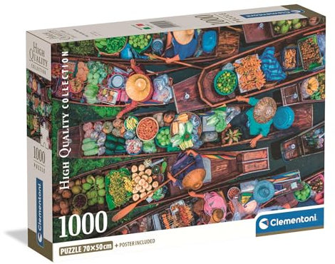 Clementoni Puzzle Collection - Evening in Tokyo 1000 Stücke, Compact Box - Puzzle für Erwachsene 14-99 Jahre, Geschenk für Mann und Frau, Made in Italy, 39932