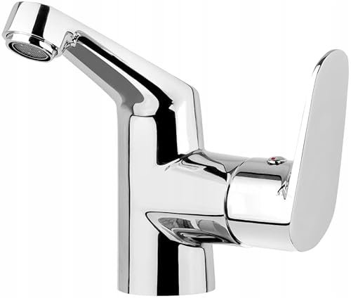 Domodomo Einhebel-Waschtischarmatur mit seitlichem Hebel – Chrom, 145 mm Höhe, 96 mm Auslauf, modernes Design