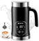 Milchaufschäumer Elektrisch 5 in 1 - Automatische Milchschäumer 350ml Großes Fassungsvermögen Milch Dampfer für Heißer Kalter Milchschaum Heiße Schokolade Latte Cappuccino Schwarz