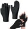LUFFLOK 2 Paare UV Handschuhe Damen, Schwarz UV Handschuhe Nägel, Sonne Frauen Fingerlose Fahrhandschuhe EIS Seide rutschfest, Anti-UV-Schutz Fingerloser Handschuh für Nagellack (Schwarz)