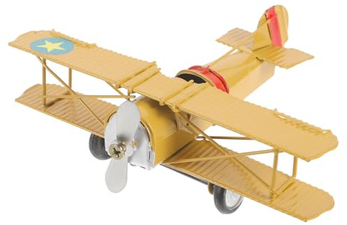 DOITOOL 1Pc Retro Biplane Model Iron Miniature Plane for Home Decor Creative Aviation Decorations Unique Present for Plane Lovers for Photography Props and Collectors