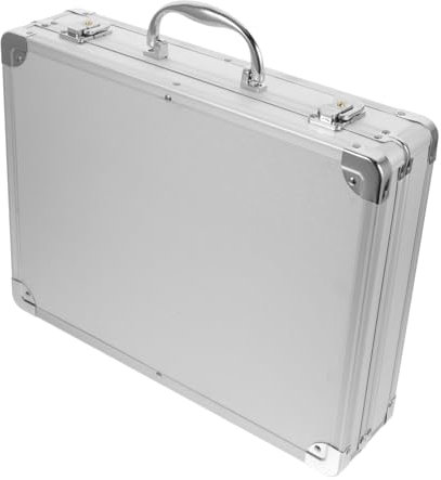 VILLCASE Werkzeug kasten aus Aluminium legierung Aktenkoffer Aktentasche aus Metall Metallgehäuse Metallkoffer Harte Aktentaschen für Männer Aluminiumlegierung Silver