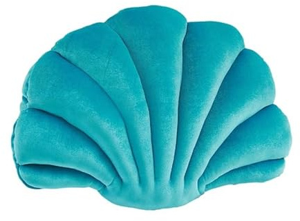 LEEMASING Muschelkissen, Meeresform, dekoratives Prinzessinnen-Wurfkissen, 3D-Samt, weich, für Sofa, Schlafzimmer, Wohnzimmer (Hellgrün)